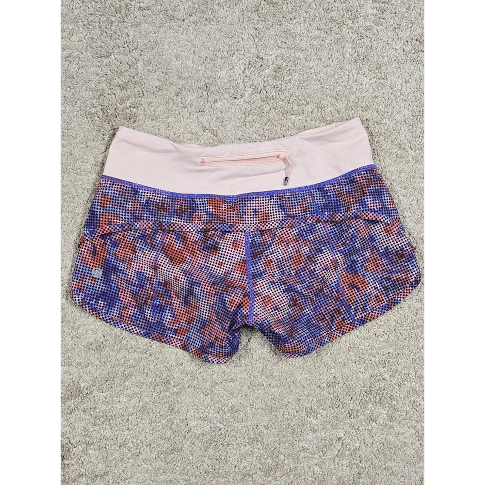 EUC 💎 Lululemon Speed Short *Checker Blooms Multi / Minty Pink Size 2 - Picture 7 of 9